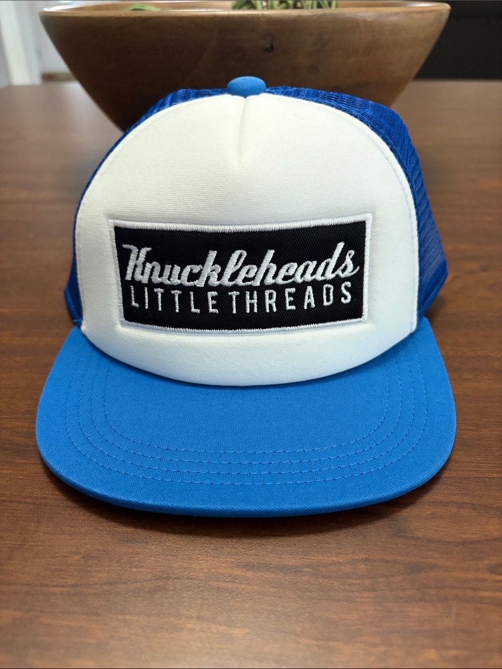 Blue & White Kids Trucker Hat size medium